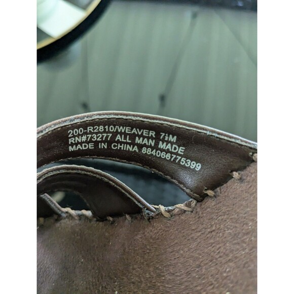 Rialto Sandals Womens Size 7.5 Sadie Comfort Brown Strappy Wedge Heel Stitching - Picture 6 of 11